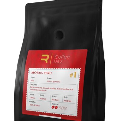 Caffè in grani, Specialità, Artigianale "Morra Peru" 250gr/Fairtrade, Café en grains de spécialité/ Équitable
