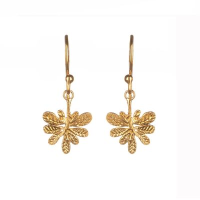 Aralia leaf hook earrings