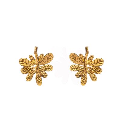 Aralia leaf stud earrings