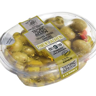 Greek Stuffed Green Olives with Jalapeno Pepper