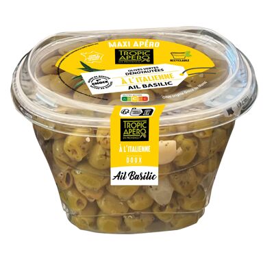 Italian Pitted Green Olives (Garlic Basil) - NEW