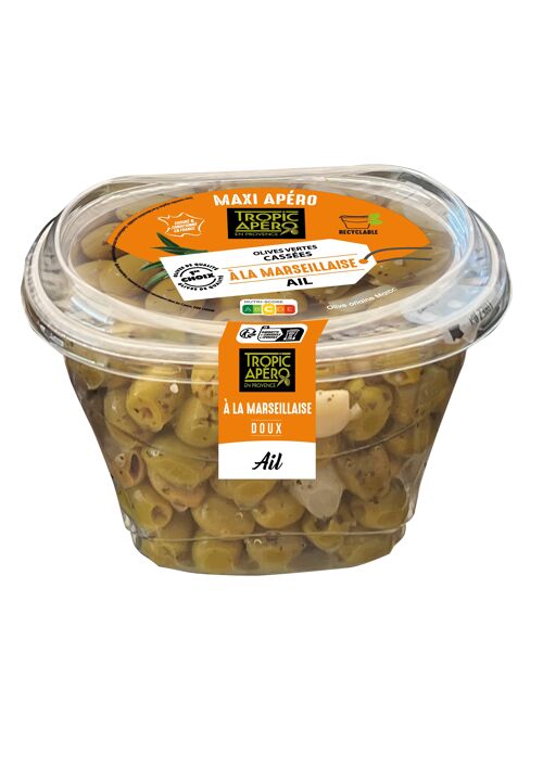 Olives vertes cassées à l'Ail