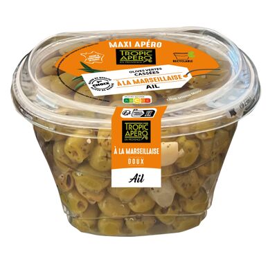 Garlic Cracked Green Olives