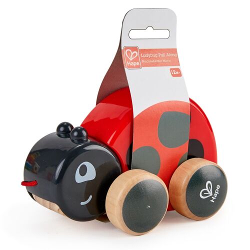 Hape - Jouet en bois - Jouet à tirer - Coccinelle à promener