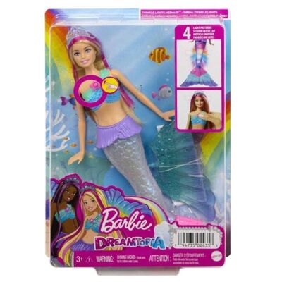 Barbie – Poupée Barbie Dreamtopia Sirène Lumières Scintillantes - HDJ36