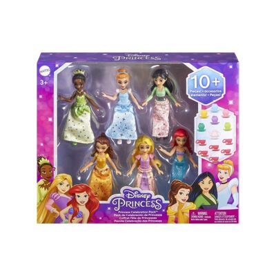 Disney Princess box, 6 small dolls and accessories - HLW91