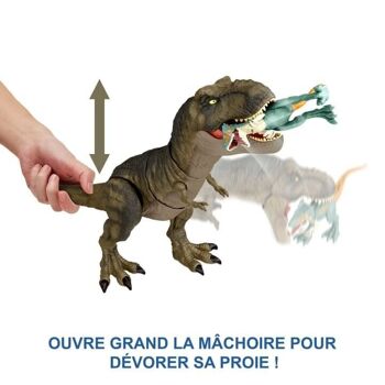 Jurassic World Dinosaure Tyrannosaurus Rex, Morsure extrême - HDY56 3