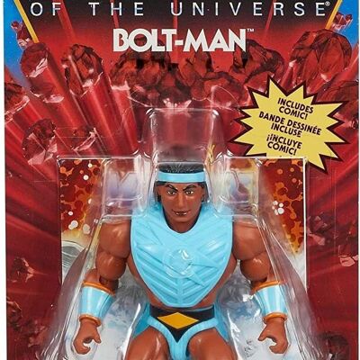 Masters of the Universe Origins Bolt-Man Actionfigur (14 cm), inklusive Mini-Comics, Sammlerstück. -HKM66