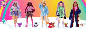 Barbie-Poupée Barbie® Extra - Aux cheveux bruns striés de rose et son panda" - HKP93 3