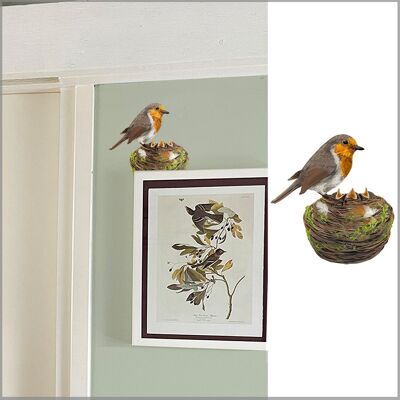 Robin with Nest Illustration Wall Decal