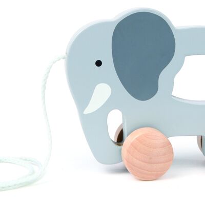 Hape - Wooden Toy - Pull Along Toy - Pull Along Elephant