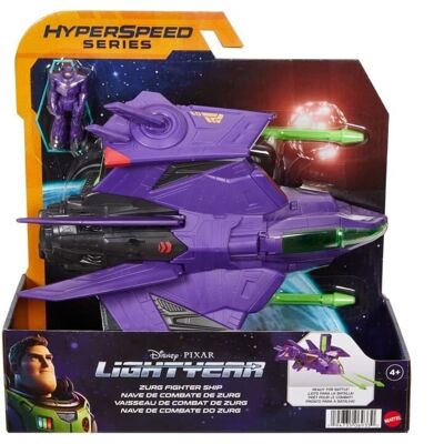 Disney Pixar - Lightyear Hyperspeed Series - Zurg Fighter Ship and Zurg Figure - HHJ61