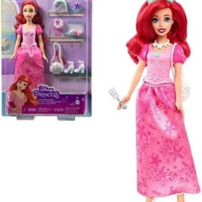 DISNEY PRINCESS - Ariel makeover, dress up doll, accessories included - HLX34