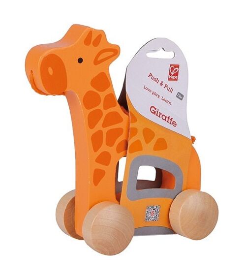 Hape - Jouet  en bois - Jouet à tirer - Girafe à tirer