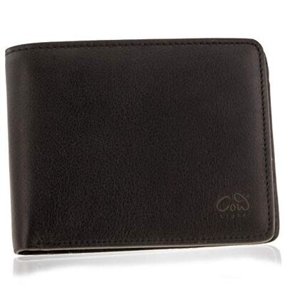 Men's real leather wallet, black, used look