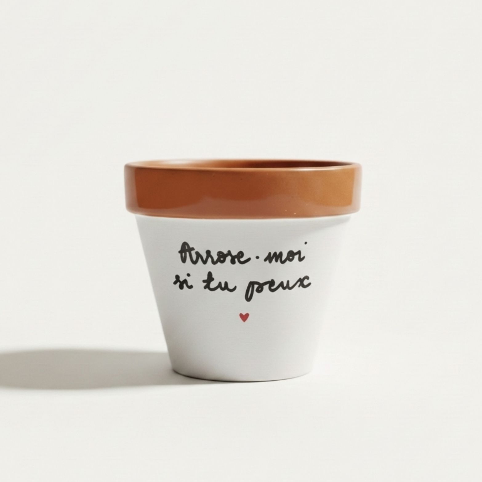Flower pot, cache pot "Water me if you can"