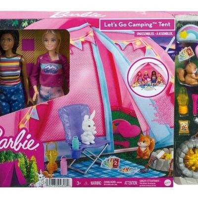 BARBIE - Barbie ¡Ve a acampar! Malibu y Brooklin con carpa y accesorios - HGC18