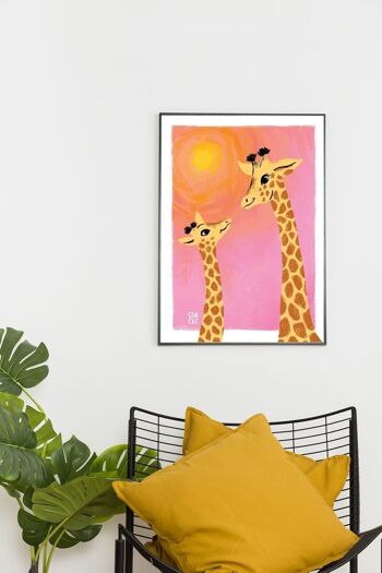 Girafe et girafon | affiche jeunesse illustrée 2