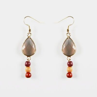 Boucles goutte Agate et doré Ness