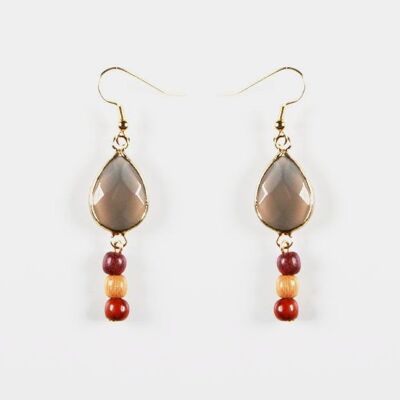 Ness Agate and gold drop earrings