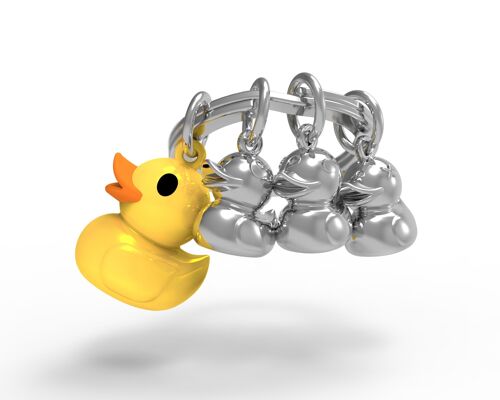 Porte-clés Canard et ses 3 petits - METALMORPHOSE