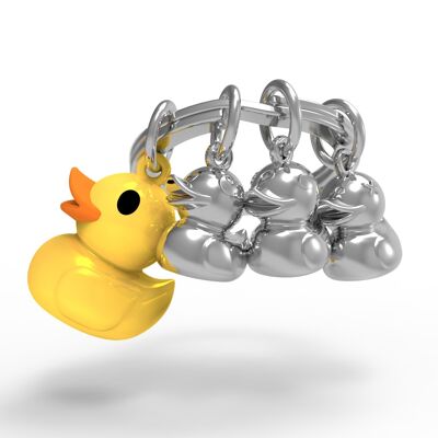 Duck and her 3 cubs key ring - METALMORPHOSE