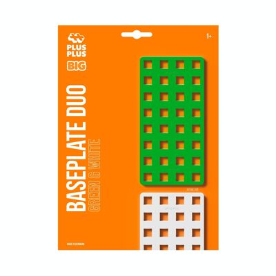 BIG Konstruktionsbasen - 2 Stück weiß & grün - Konstruktionsspiel für Kinder - PLUS PLUS