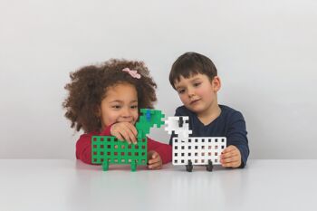 Bases de construction BIG - 2 pièces blanche & verte - jeu de construction enfant - PLUS PLUS 10