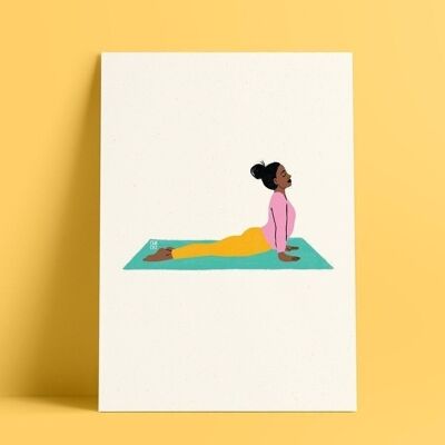 Affiche illustrée yoga "chien tête en haut"