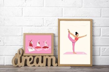 Affiche illustrée yoga "posture du danseur" 2