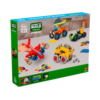 ¡IR! Súper set vehículos 800 Pcs - juego de construcción infantil - PLUS PLUS