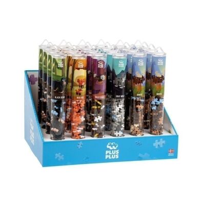 Display of 24 tubes of 100 pieces - Wild animals - children's construction game - PLUS MORE