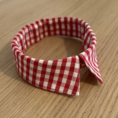 Interchangeable red gingham collar