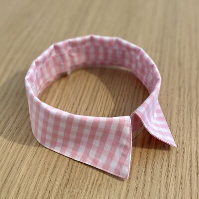 Interchangeable pink gingham collar
