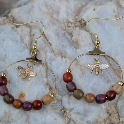 Luce golden bee hoop earrings