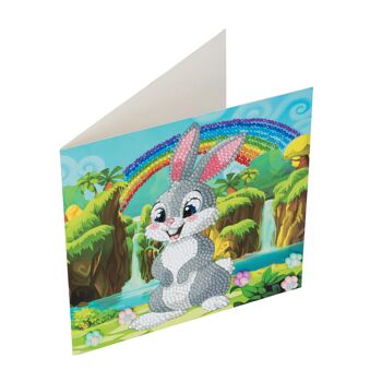 Lapin au pays des merveilles, carte d'art en cristal 18 x 18 cm 4