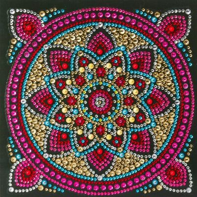 Mandala, tarjeta de arte de cristal de 18x18 cm