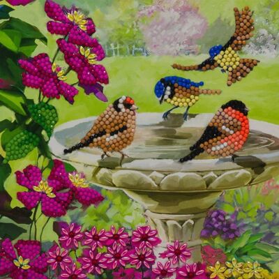 Birds, 18x18cm Crystal Art Card