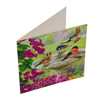 Oiseaux, carte d'art en cristal 18x18cm 2