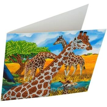 Douce girafe, carte d'art en cristal 18 x 18 cm 3