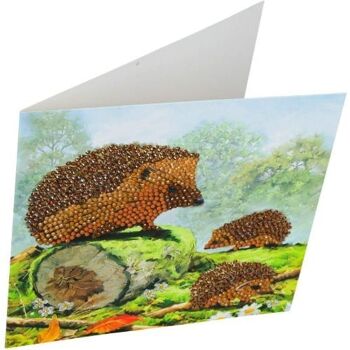 Happy Hedgehogs, carte d'art en cristal 18 x 18 cm 3