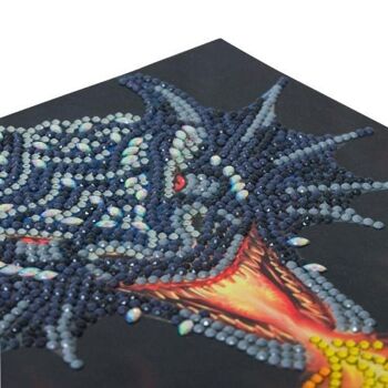 Tête de feu de dragon, carte d'art en cristal 18x18cm 2
