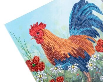 Carte d'art en cristal CockerEl dans le champ 18x18cm 2