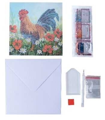 Carte d'art en cristal CockerEl dans le champ 18x18cm 4