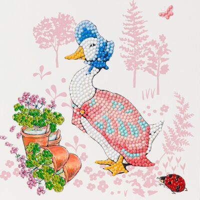 Carte d'art en cristal Jemima Puddle-Duck 18x18cm