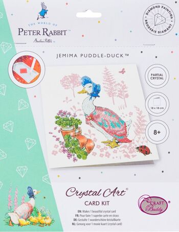 Carte d'art en cristal Jemima Puddle-Duck 18x18cm 4