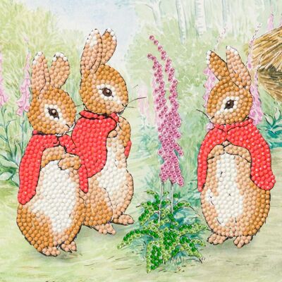 The Flopsy Bunnies 18x18cm Crystal Art Card