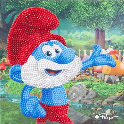 Papa Smurf 18x18cm Crystal Art Card