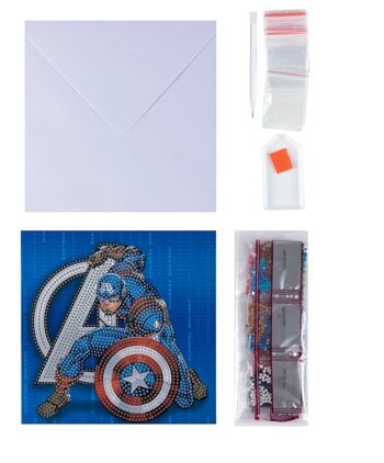 Carte d'art en cristal Captain America 18 x 18 cm 2