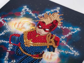 Capitaine Marvel Carte d'art en cristal 18 x 18 cm 4